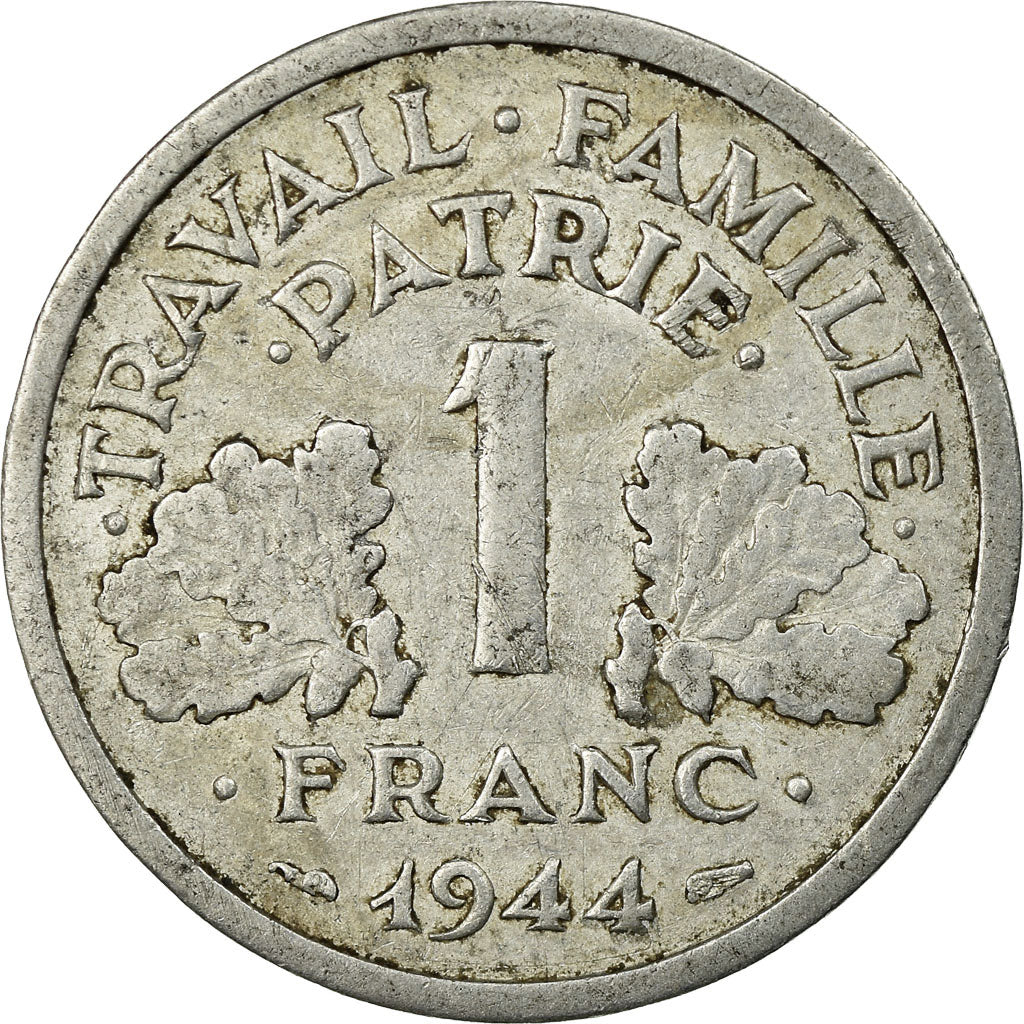 Monnaie, France, Bazor, 1 Franc, 1944, Castelsarrasin, TB, Aluminium