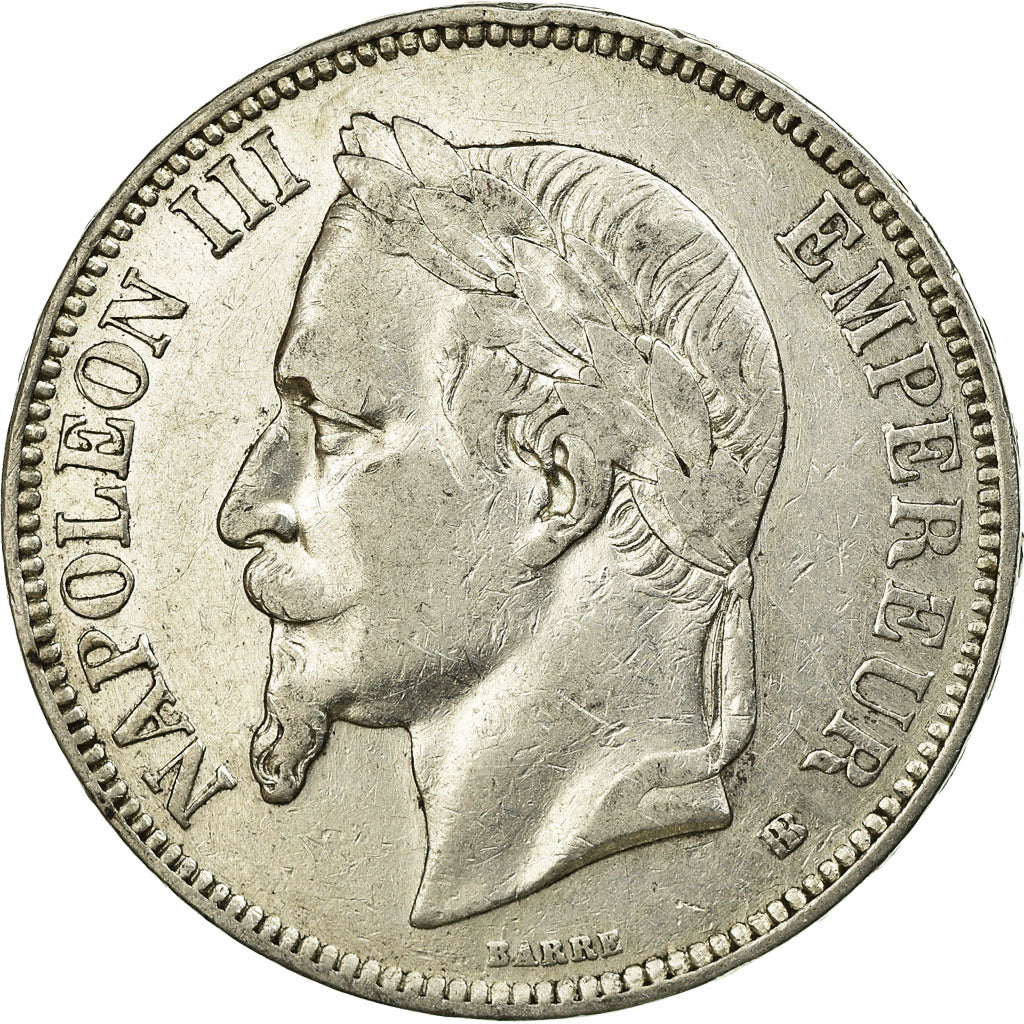Coin, France, Napoléon III, 5 Francs, 1869, Strasbourg, EF(40-45), Silver