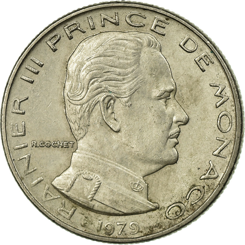 Coin, Monaco, Rainier III, 1/2 Franc, 1979, VF(30-35), Nickel, KM:145
