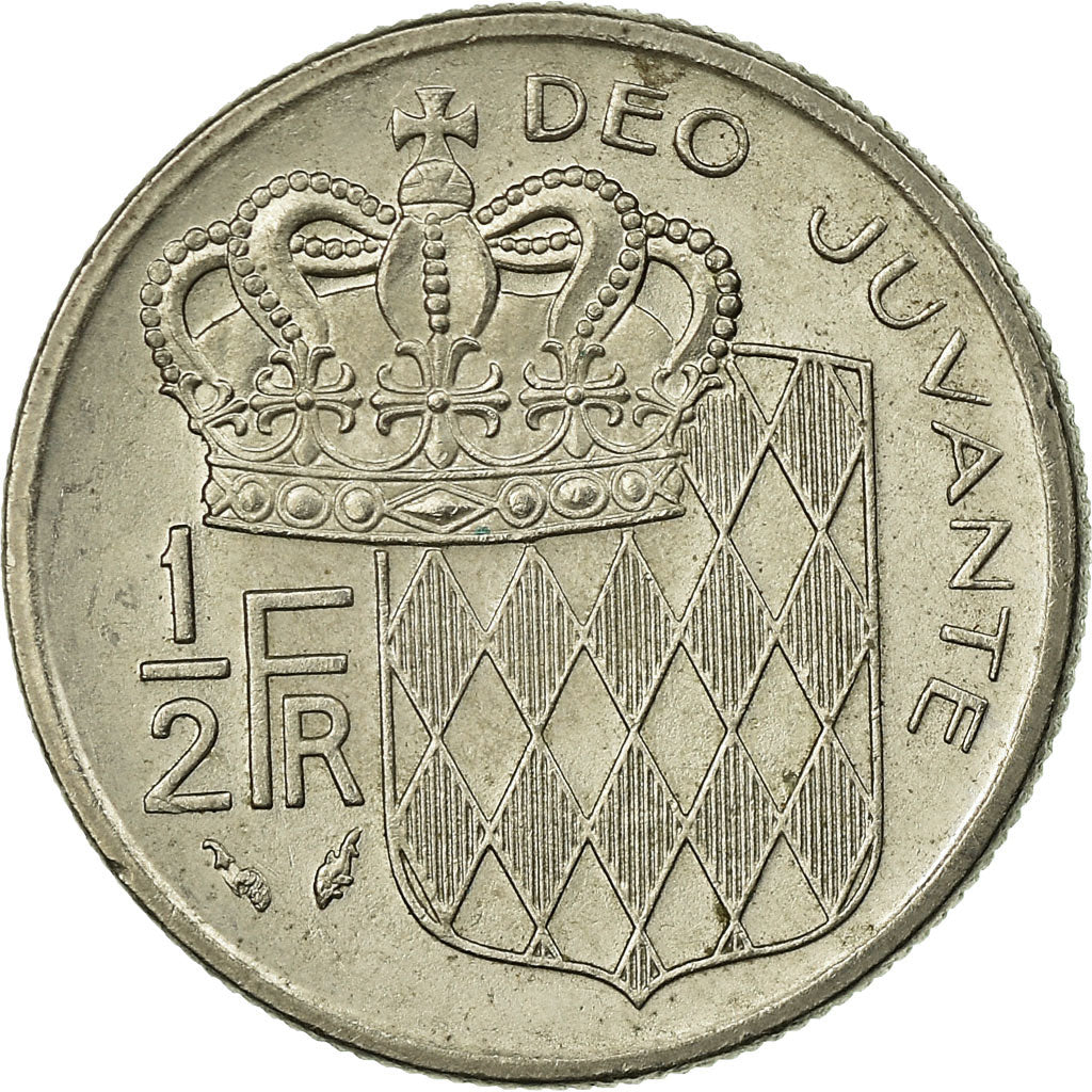 Coin, Monaco, Rainier III, 1/2 Franc, 1979, VF(30-35), Nickel, KM:145