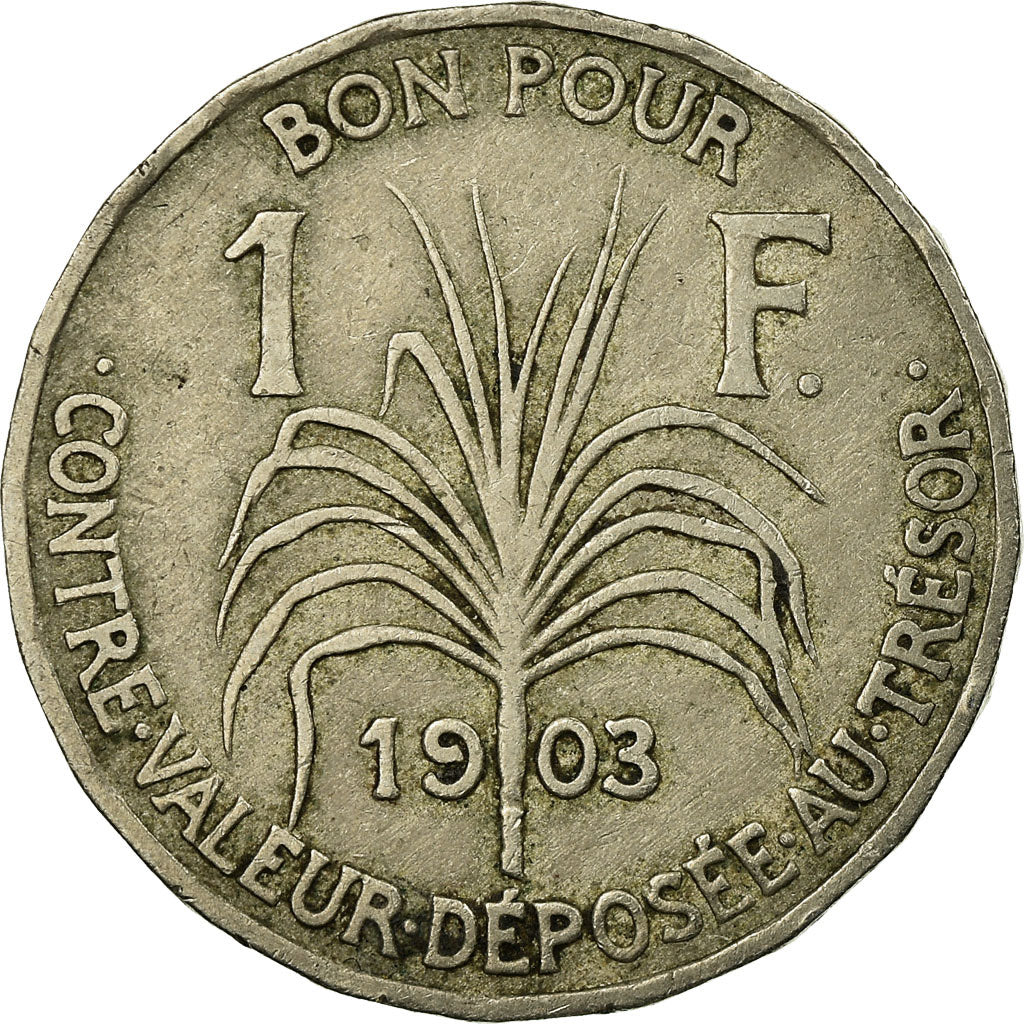 Coin, Guadeloupe, Franc, 1903, Paris, VF(30-35), Copper-nickel, KM:46