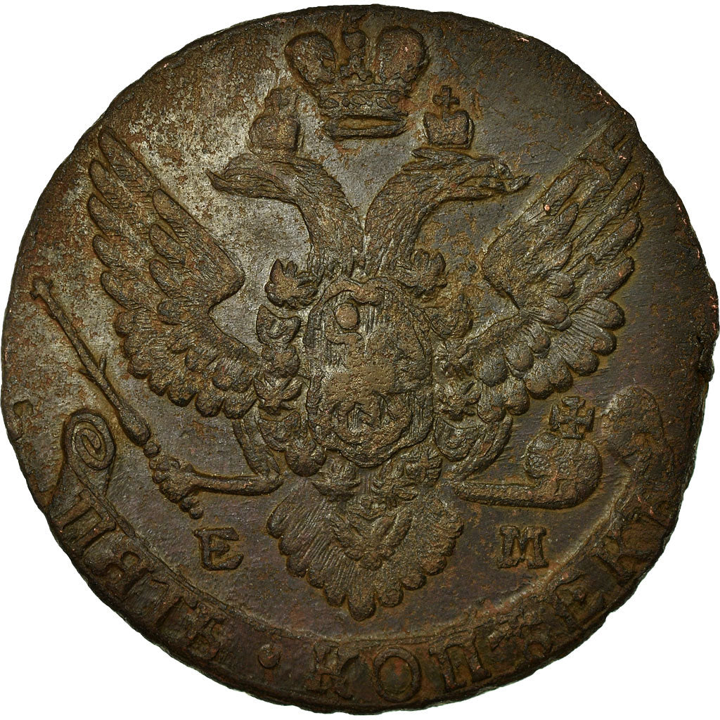 Coin, Russia, Catherine II, 5 Kopeks, 1788, Ekaterinbourg, VF(30-35), Copper