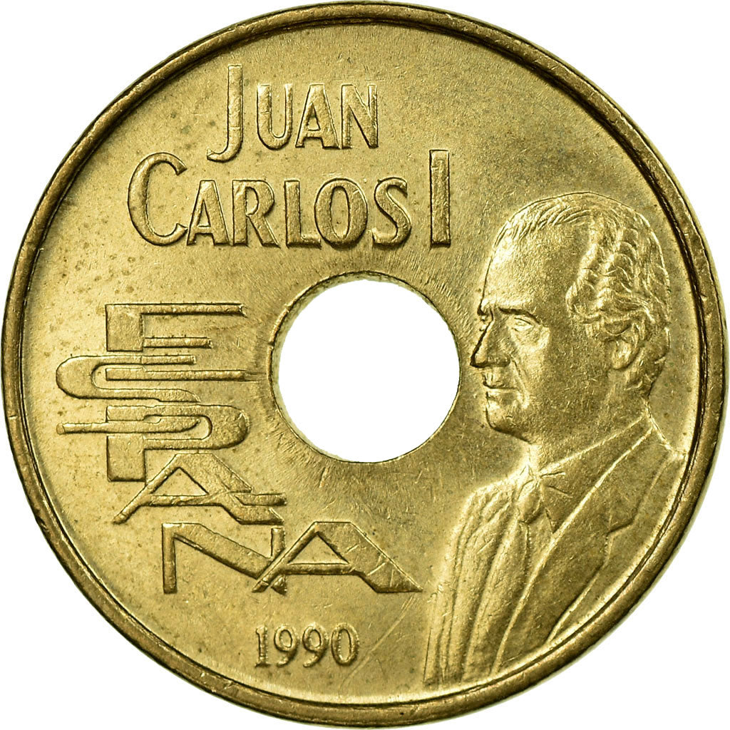 Moneda, España, Juan Carlos I, 25 Pesetas, 1990, Madrid, EBC, Aluminio -