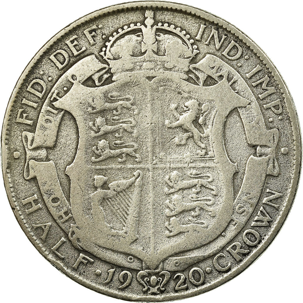 Münze, Großbritannien, George V, 1/2 Crown, 1920, S, Silber, KM:818.1a
