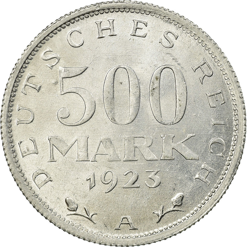 Coin, GERMANY, WEIMAR REPUBLIC, 500 Mark, 1923, Berlin, MS(60-62), Aluminum