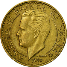 Coin, Monaco, Rainier III, 20 Francs, Vingt, 1950, VF(30-35), Aluminum-Bronze