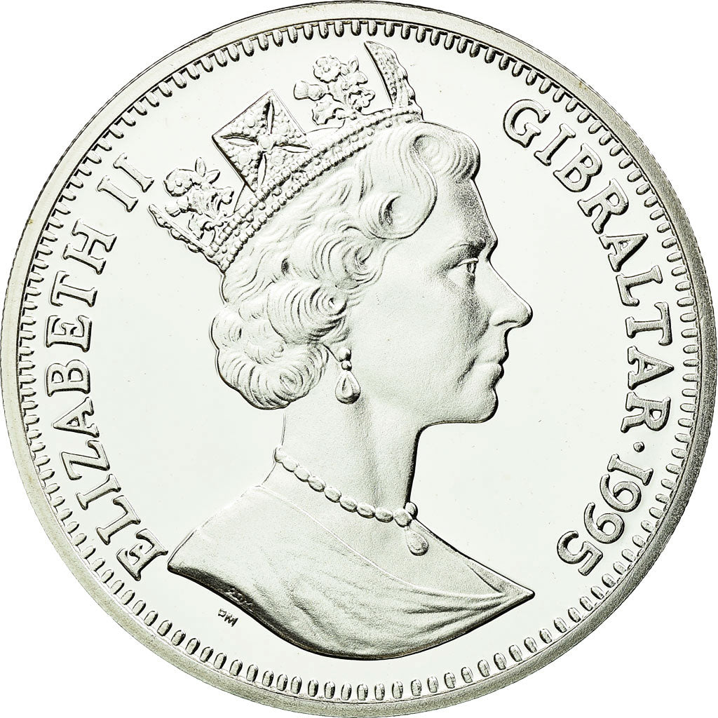 Coin, Gibraltar, Elizabeth II, 14 Ecus, 1995, MS(65-70), Silver, KM:495