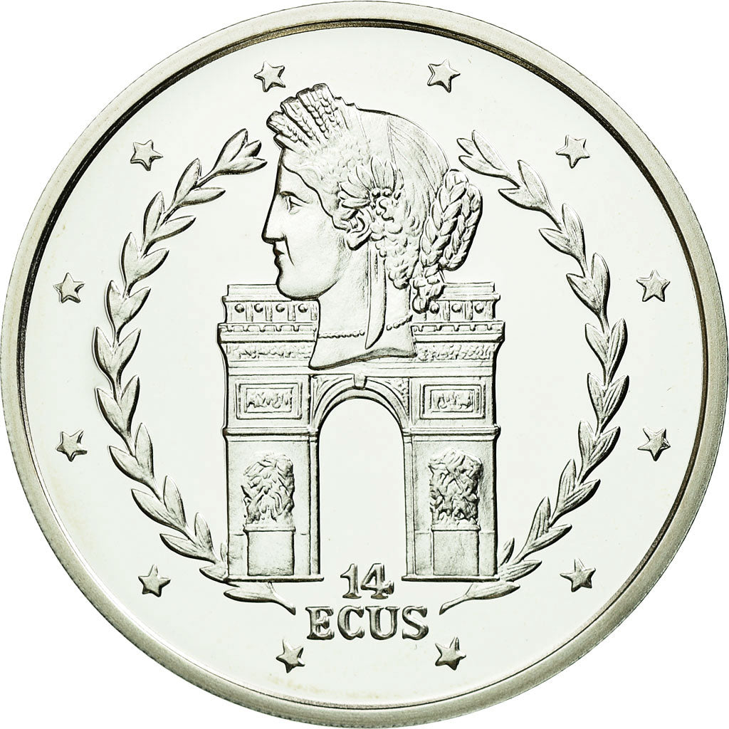 Coin, Gibraltar, Elizabeth II, 14 Ecus, 1995, MS(65-70), Silver, KM:495