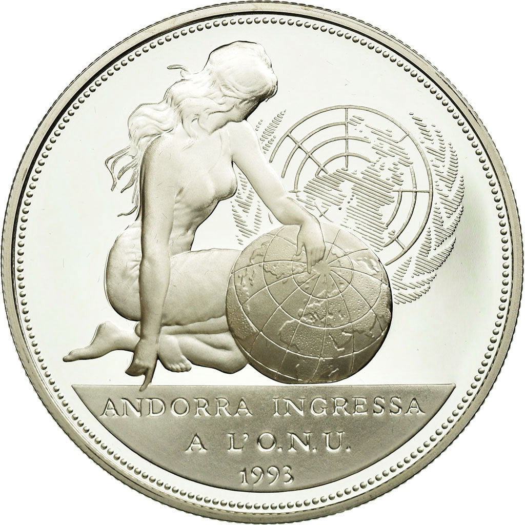 Moneta, Andorra, 10 Diners, 1994, MS(65-70), Srebro, KM:97