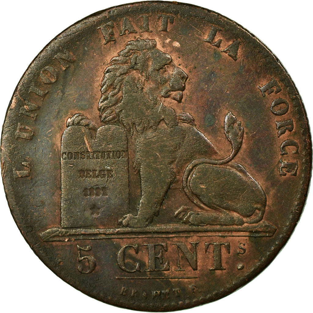 Coin, Belgium, Leopold I, 5 Centimes, 1837, EF(40-45), Copper, KM:5.1