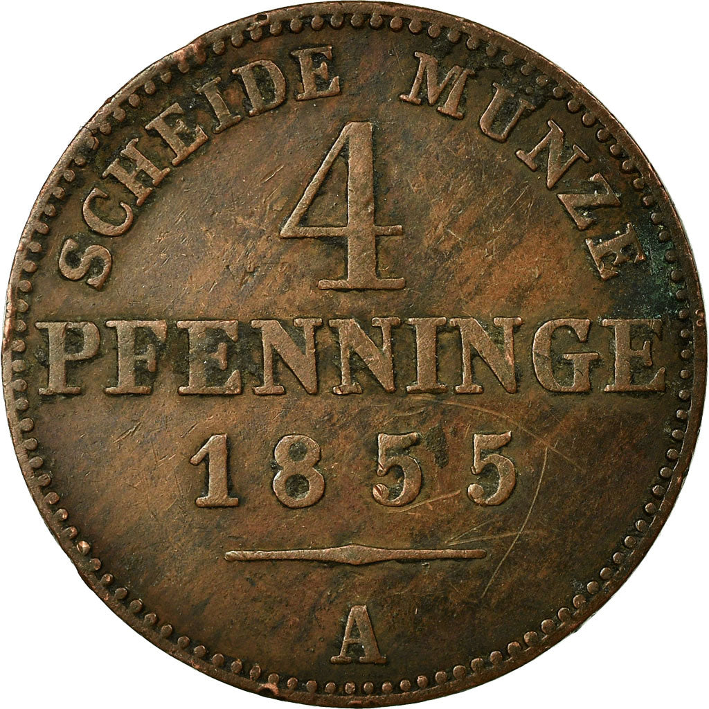 Coin, German States, PRUSSIA, Friedrich Wilhelm IV, 4 Pfennig, 1855, EF(40-45)