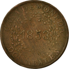 Monnaie, Argentine, BUENOS AIRES, 2 Reales, 1853, B, Cuivre, KM:9