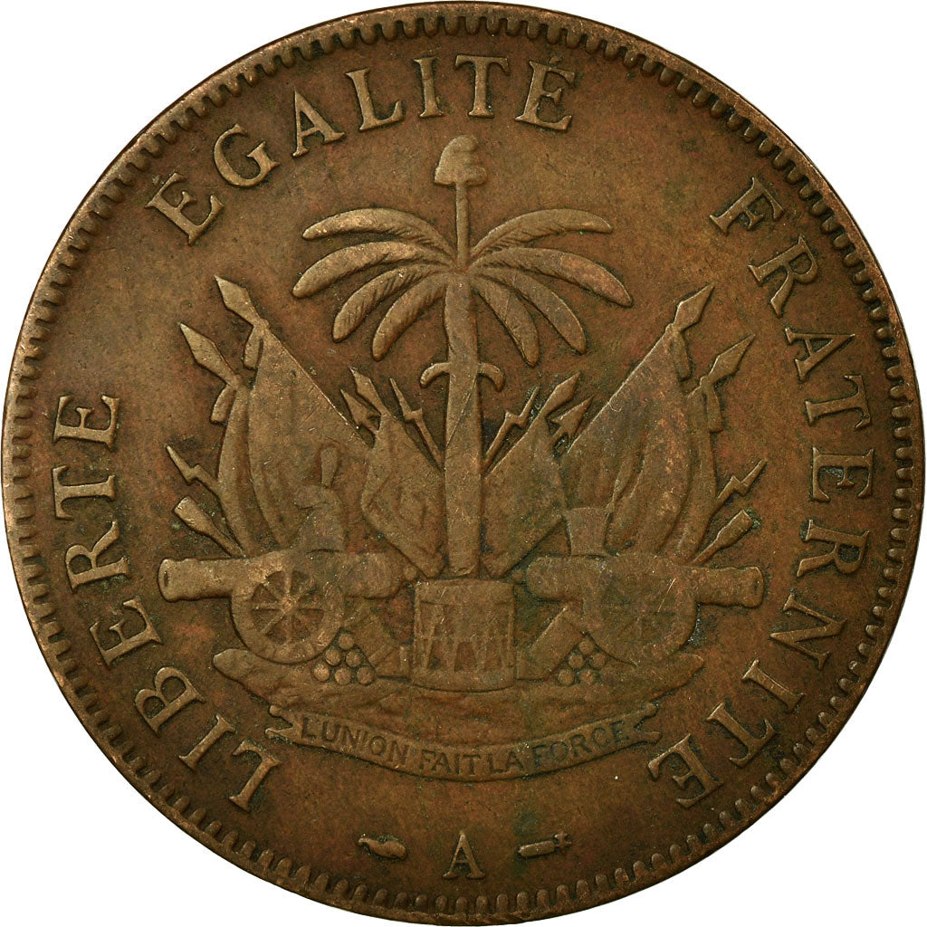 Moneta, Haiti, 2 Centimes, 1886, EF(40-45), Bronze, KM:49