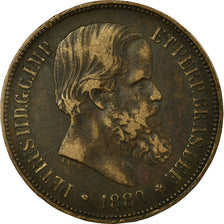 Münze, Brasilien, Pedro II, 40 Reis, 1880, S+, Bronze, KM:479