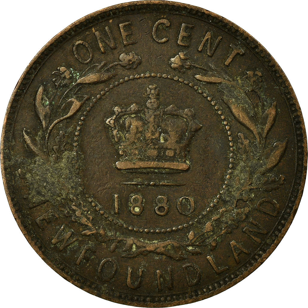 Coin, NEWFOUNDLAND, Large Cent, 1880, Royal Canadian Mint, VF(20-25), Bronze