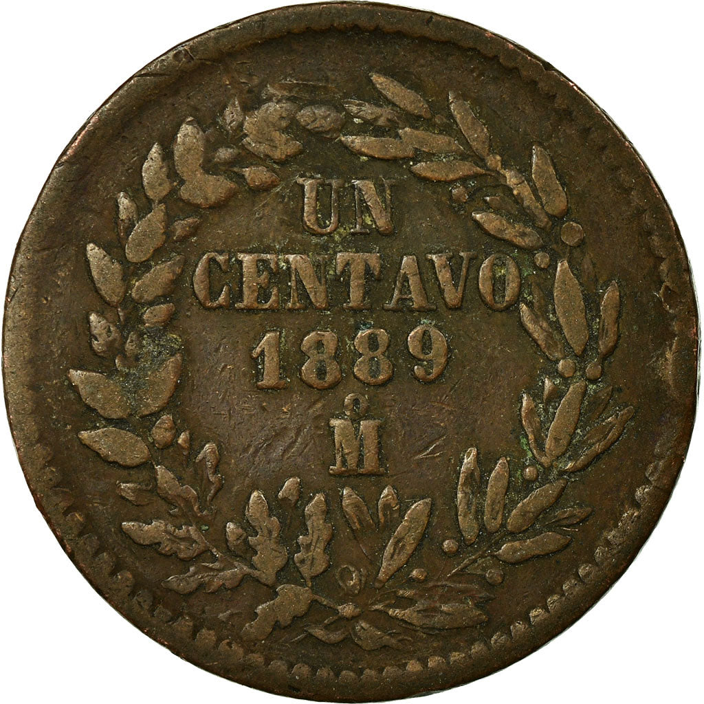 Coin, Mexico, Centavo, 1889, Mexico City, EF(40-45), Copper, KM:391.6
