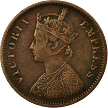 Coin, INDIA-BRITISH, Victoria, 1/4 Anna, 1877, EF(40-45), Copper, KM:486