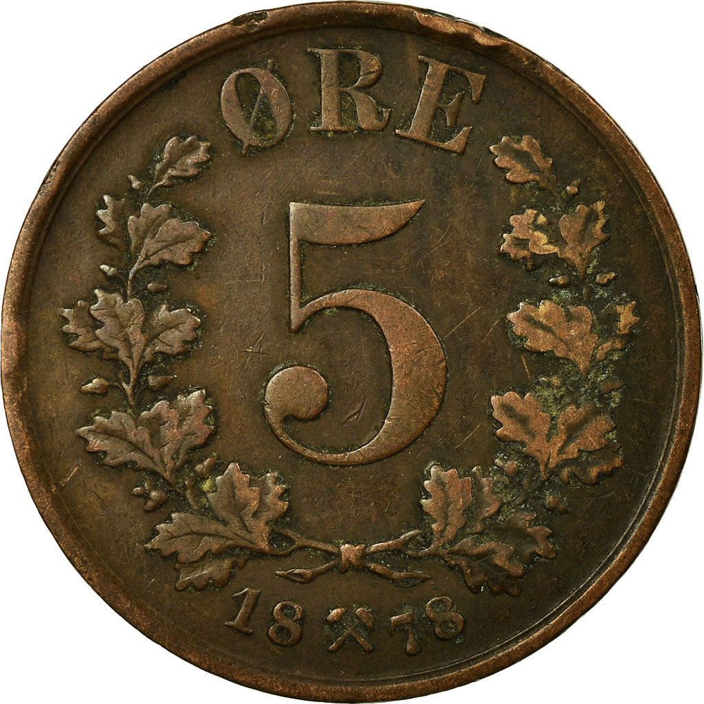 Monnaie, Norvège, 5 Öre, 1878, TTB, Bronze, KM:349