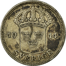 Coin, Sweden, Gustaf V, 50 Öre, 1914, VF(30-35), Silver, KM:788