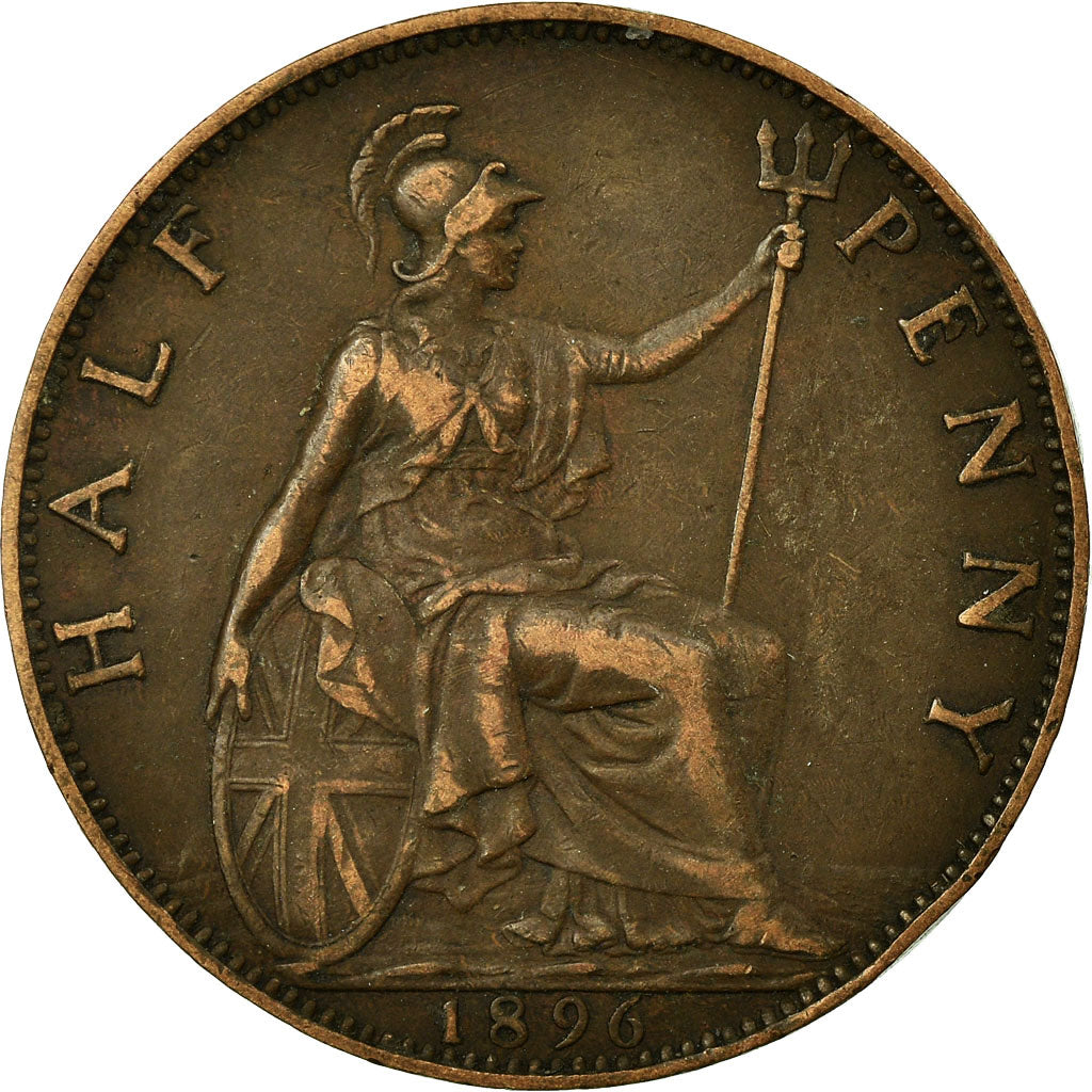 Coin, Great Britain, Victoria, 1/2 Penny, 1896, EF(40-45), Bronze, KM:789