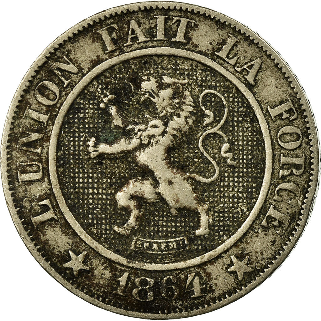 Coin, Belgium, Leopold I, 10 Centimes, 1864, VF(30-35), Copper-nickel, KM:22