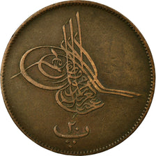 Coin, Egypt, Abdul Aziz, 20 Para, 1868/AH1277, EF(40-45), Bronze, KM:244