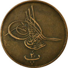 Coin, Egypt, Abdul Aziz, 20 Para, 1865/AH1277, EF(40-45), Bronze, KM:244