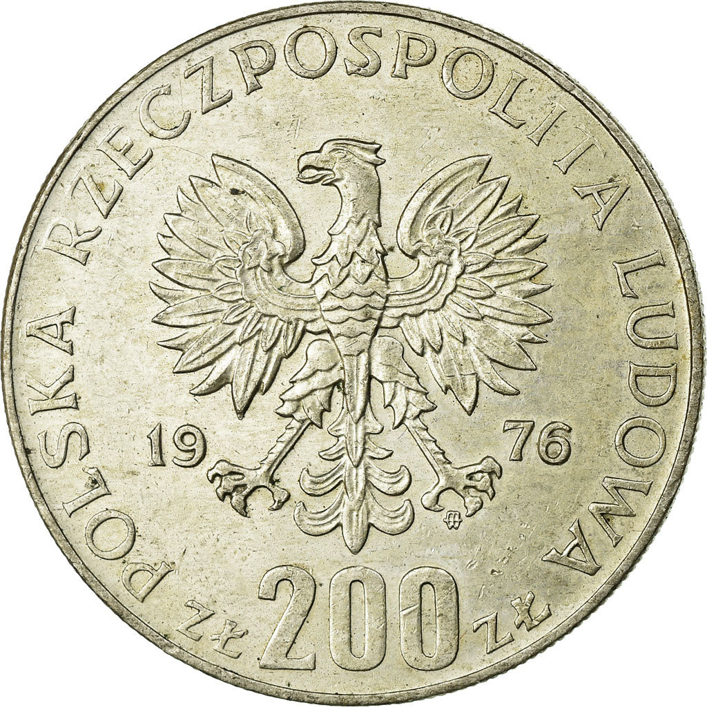 Coin, Poland, 200 Zlotych, 1976, Warsaw, EF(40-45), Silver, KM:86