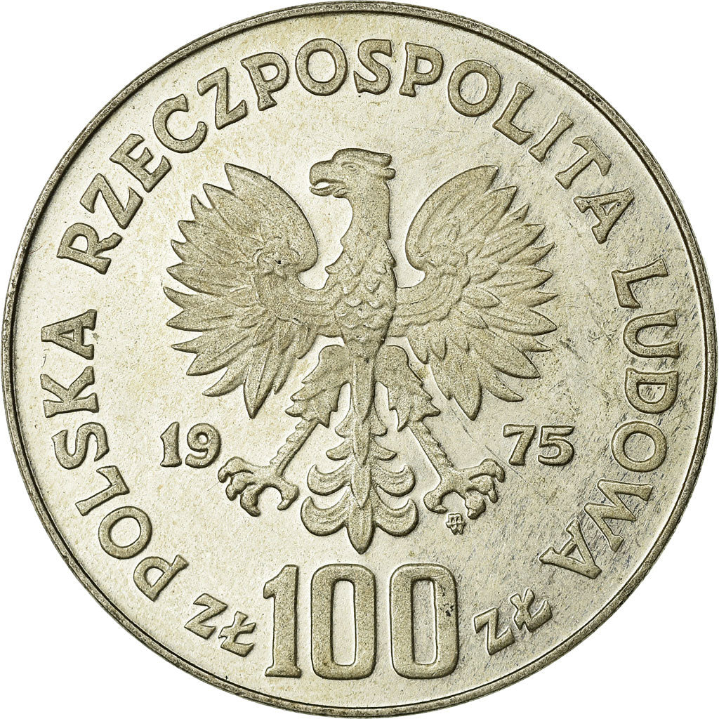 Coin, Poland, 100 Zlotych, 1975, Warsaw, EF(40-45), Silver, KM:76