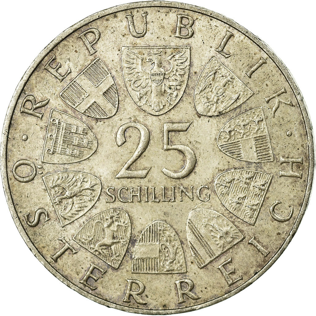 Coin, Austria, 25 Schilling, 1966, EF(40-45), Silver, KM:2899