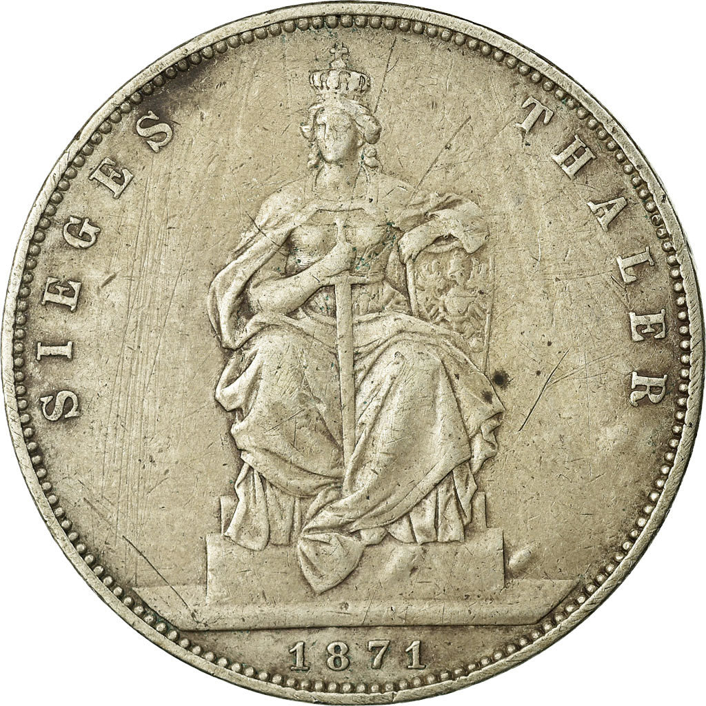 Coin, German States, PRUSSIA, Wilhelm I, Thaler, 1871, Berlin, F(12-15), Silver