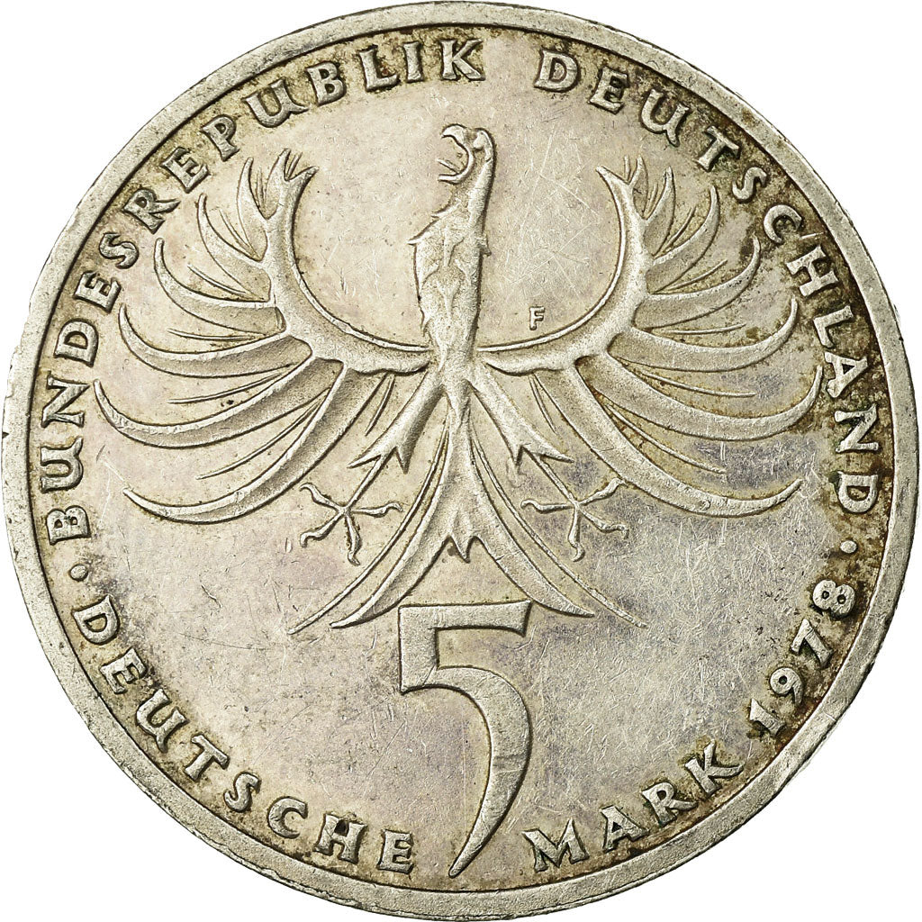 Coin, GERMANY - FEDERAL REPUBLIC, 5 Mark, 1978, Stuttgart, Germany, EF(40-45)