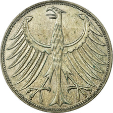 Coin, GERMANY - FEDERAL REPUBLIC, 5 Mark, 1969, Karlsruhe, EF(40-45), Silver