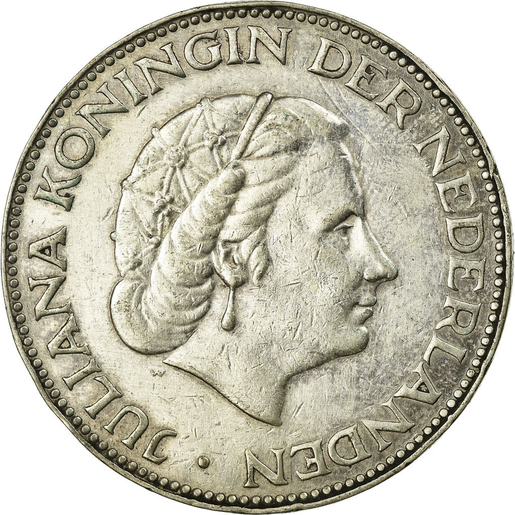 Munten, Nederland, Juliana, 2-1/2 Gulden, 1959, ZF, Zilver, KM:185