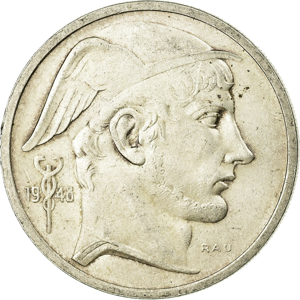 Coin, Belgium, 50 Francs, 50 Frank, 1948, EF(40-45), Silver, KM:137