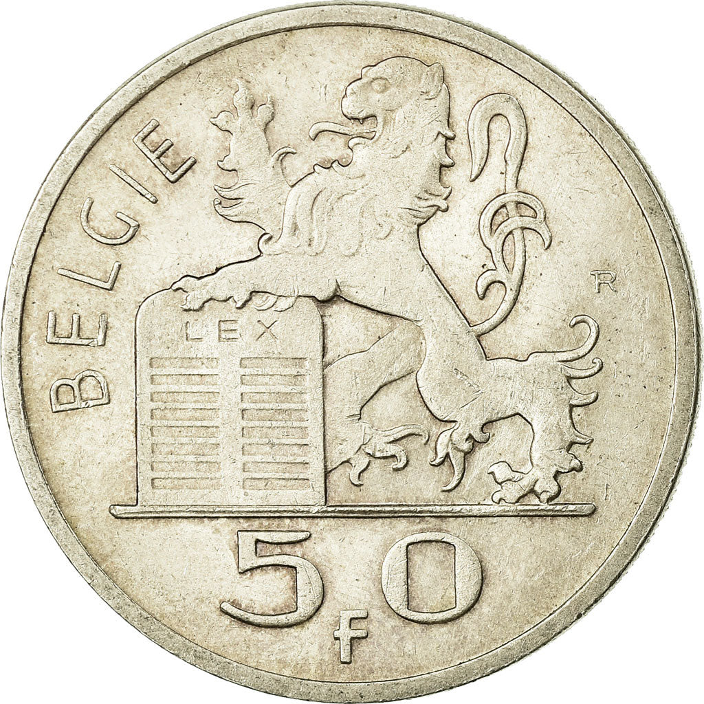 Coin, Belgium, 50 Francs, 50 Frank, 1948, EF(40-45), Silver, KM:137