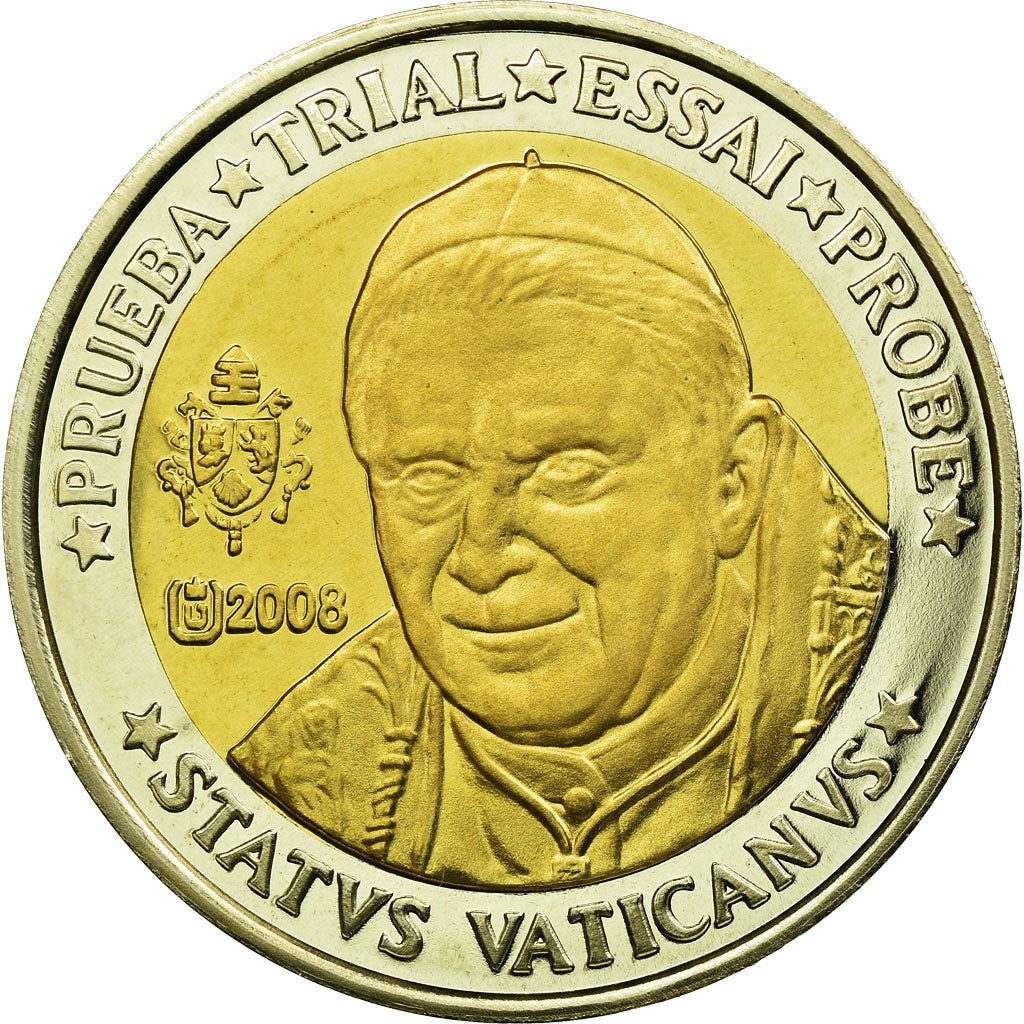Vatican, Medal, 10 E, Essai-Trial Jean Paul II, 2008, MS(63), Bi-Metallic