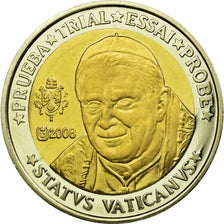 Vatican, Medal, 10 E, Essai-Trial Jean Paul II, 2008, MS(63), Bi-Metallic