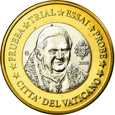 Watykan, Medal, 1 E, Essai-Trial Benoit XVI, 2008, MS(63), Bimetaliczny
