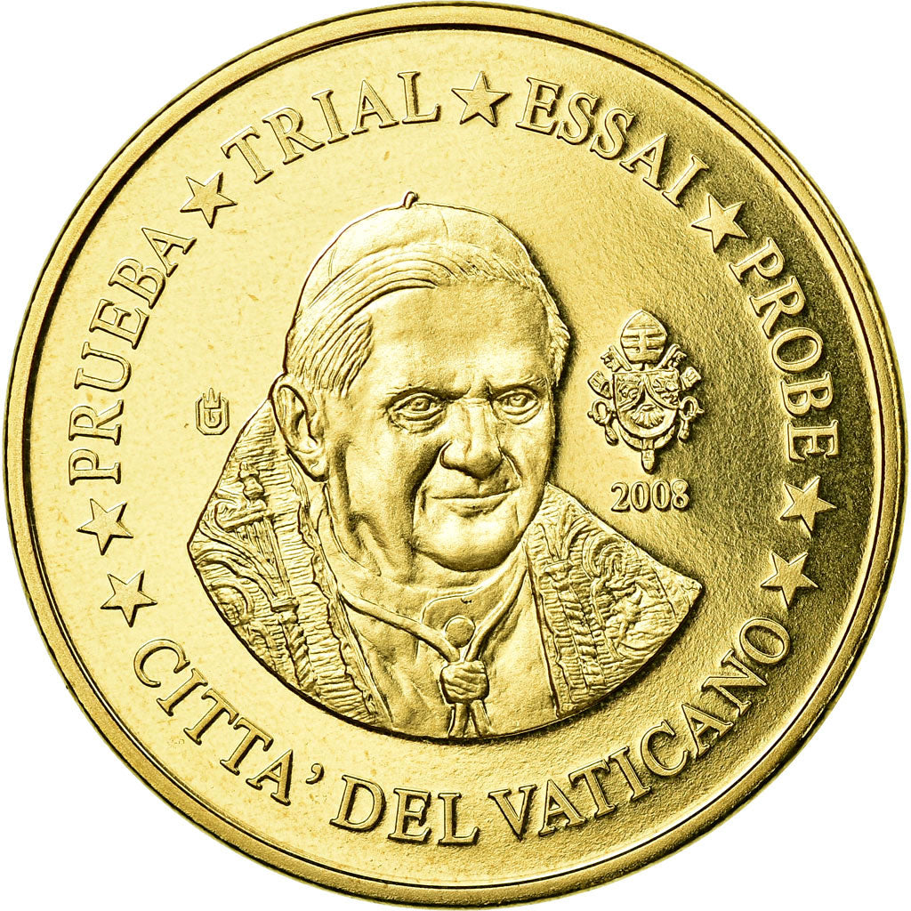 Vatikan, Medaille, 20 C, Essai-Trial Benoit XVI, 2008, UNZ, Messing