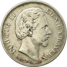 Coin, German States, BAVARIA, Ludwig II, 5 Mark, 1876, Munich, EF(40-45)
