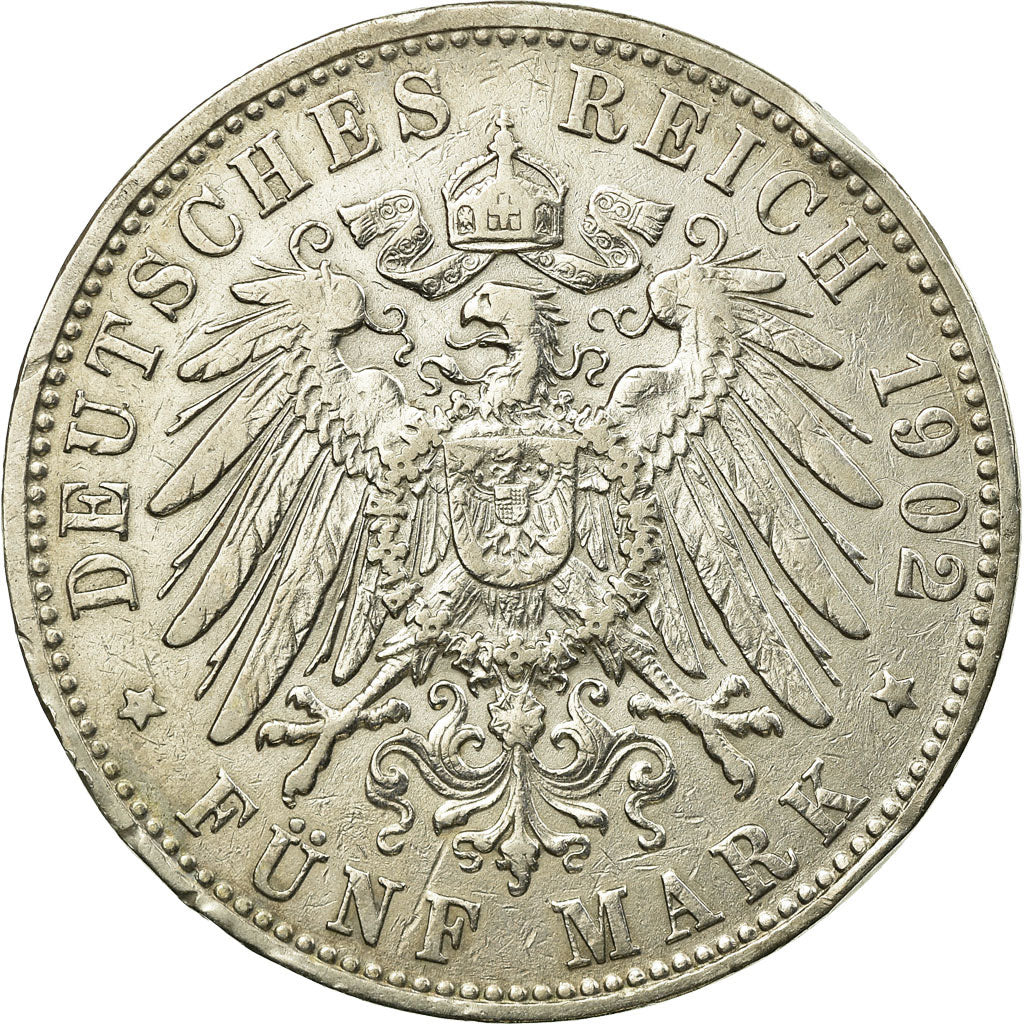 Munten, Duitse staten, HAMBURG, 5 Mark, 1902, Hamburg, ZF, Zilver, KM:610