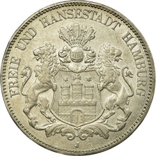 Münze, Deutsch Staaten, HAMBURG, 5 Mark, 1908, Hamburg, VZ, Silber, KM:610