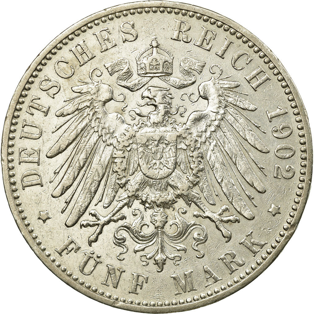 Coin, German States, WURTTEMBERG, Wilhelm II, 5 Mark, 1902, Freudenstadt