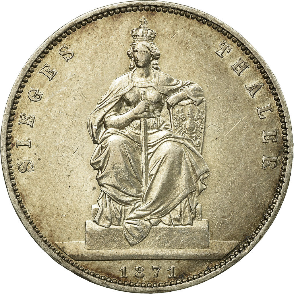 Coin, German States, PRUSSIA, Wilhelm I, Thaler, 1871, Berlin, AU(50-53)