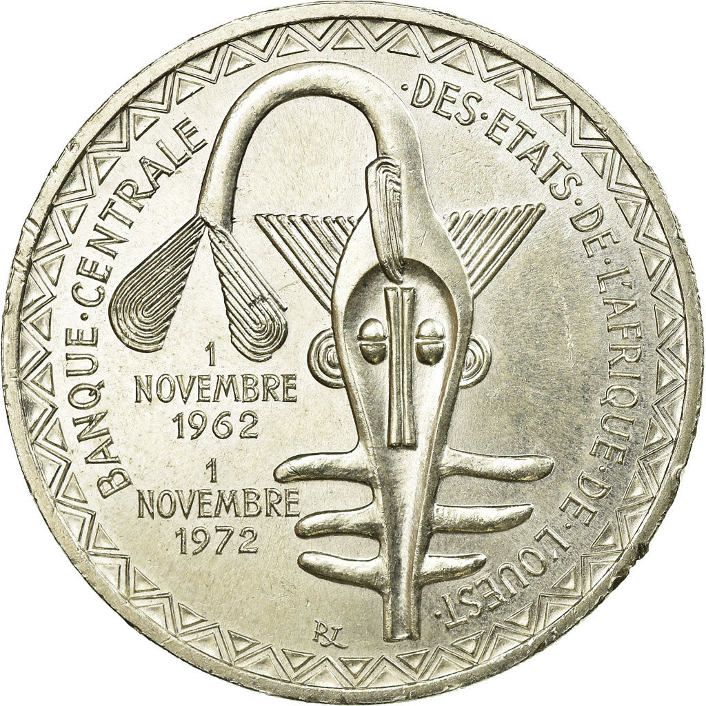Coin, West African States, 500 Francs, 1972, Paris, AU(55-58), Silver, KM:7