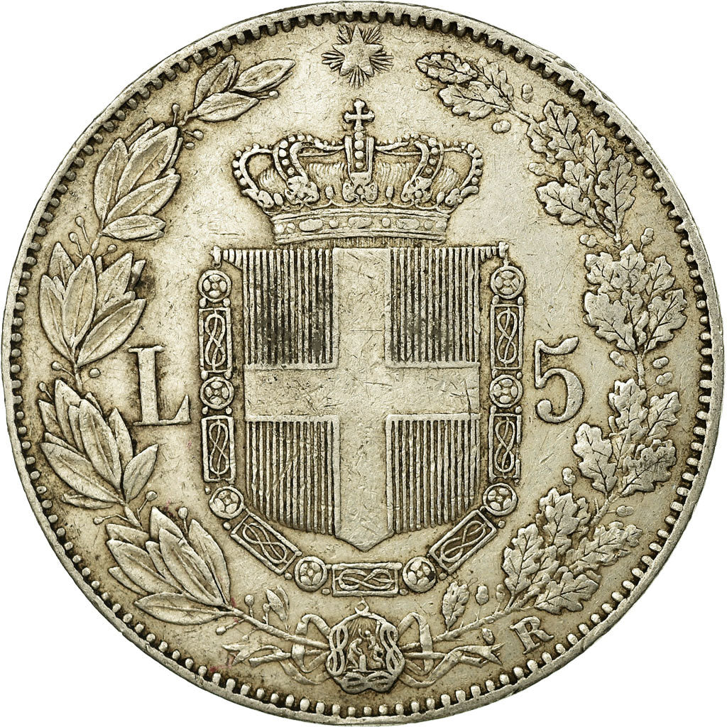 Coin, Italy, Umberto I, 5 Lire, 1879, Rome, EF(40-45), Silver, KM:20