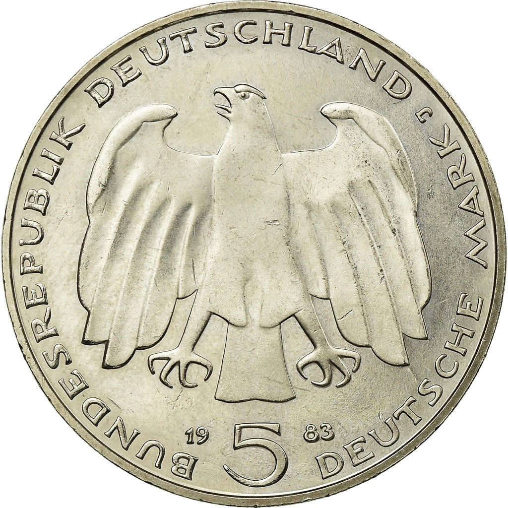 Monnaie, République fédérale allemande, 5 Mark, 1983, Hamburg, Germany, SUP