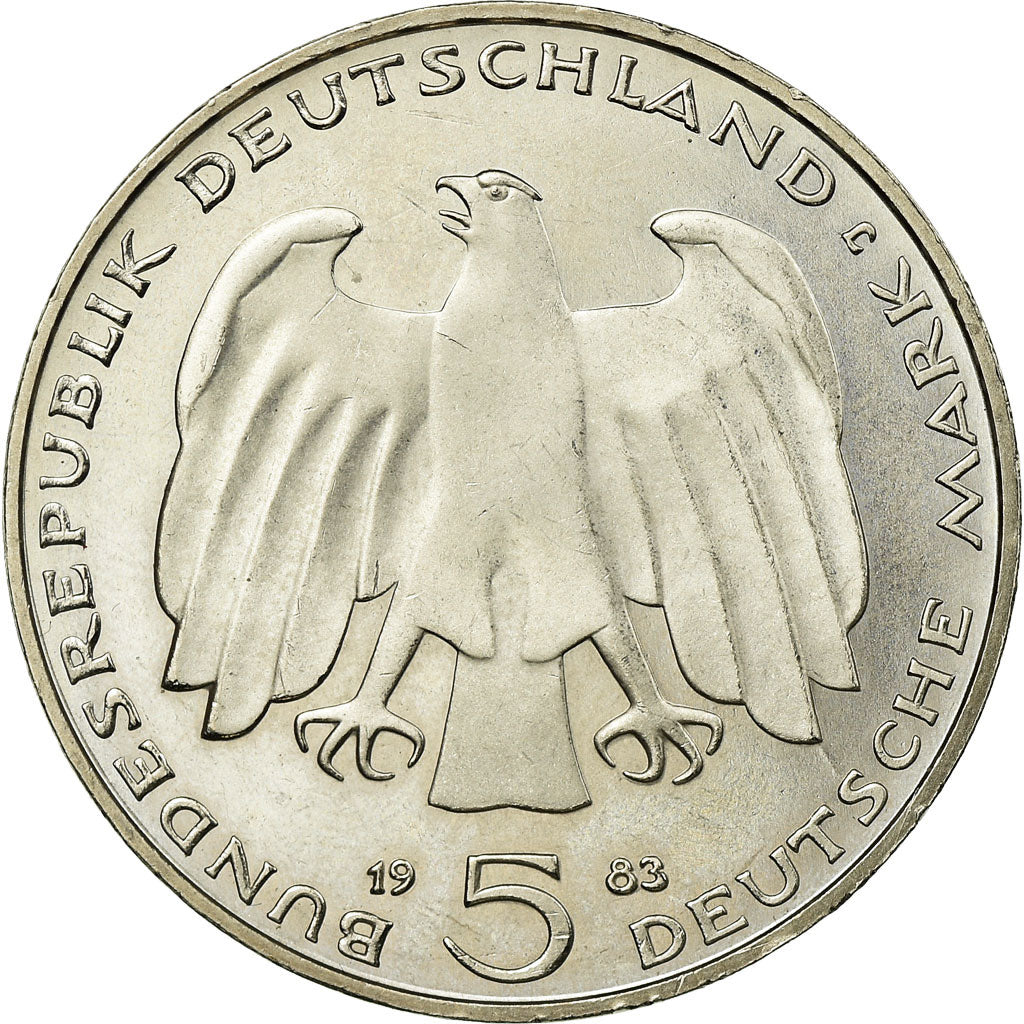 Monnaie, République fédérale allemande, 5 Mark, 1983, Hamburg, Germany, SUP
