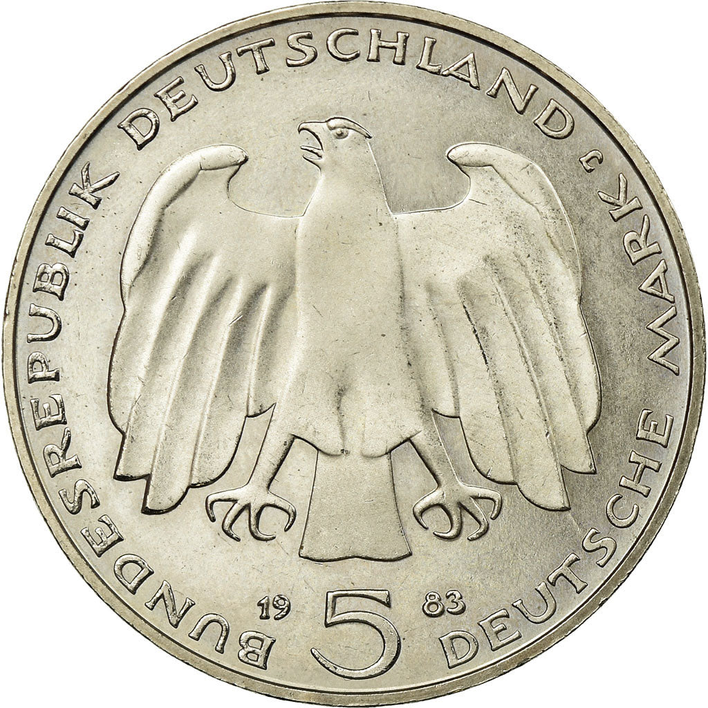 Coin, GERMANY - FEDERAL REPUBLIC, 5 Mark, 1983, Hamburg, Germany, AU(55-58)